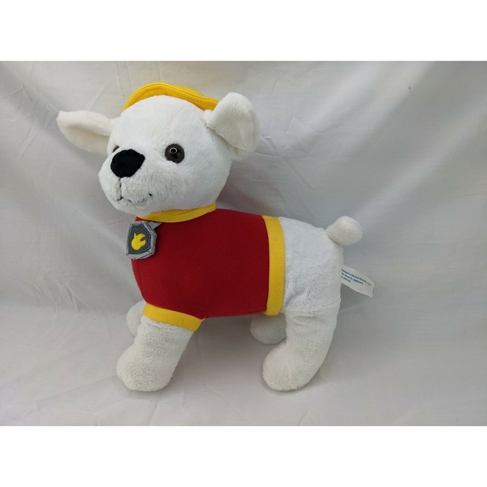 White Dog Plush Fireman 12 Inch‎ Midwood Brands Stuffed Animal Toy